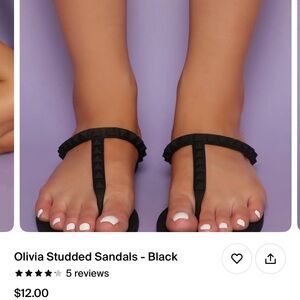 Olivia Black Studded Sandals